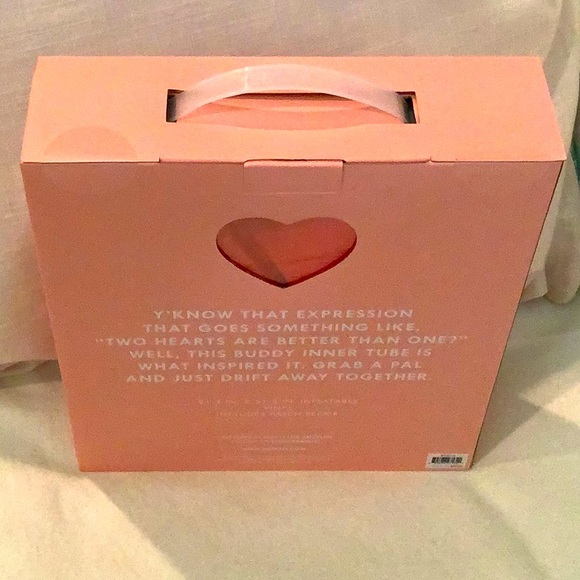 Red Hearts Double Pool Floaty Inner Tube Pooltime Vacation Valentines Love NWT - Picture 5 of 5